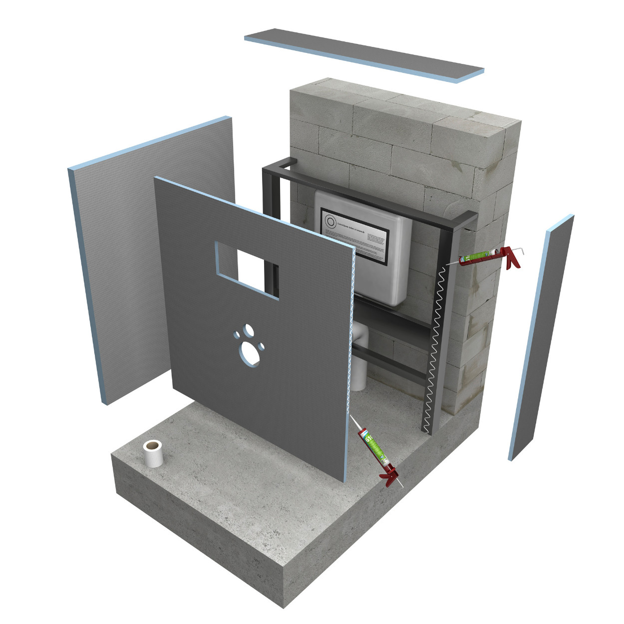 Wedi I-board bouwplaat hangtoilet